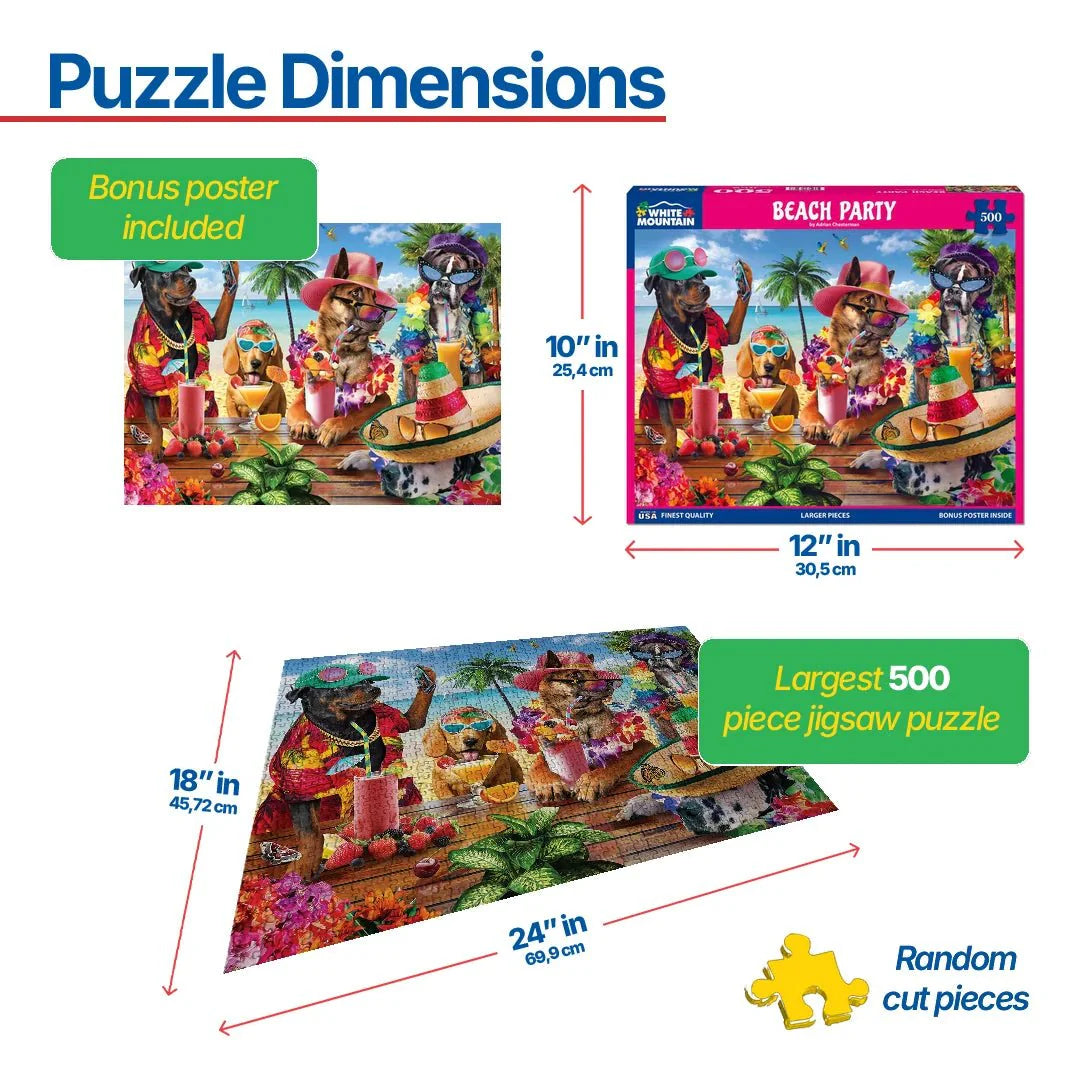 Beach Party (1849pz) - 500 Piece Jigsaw Puzzle