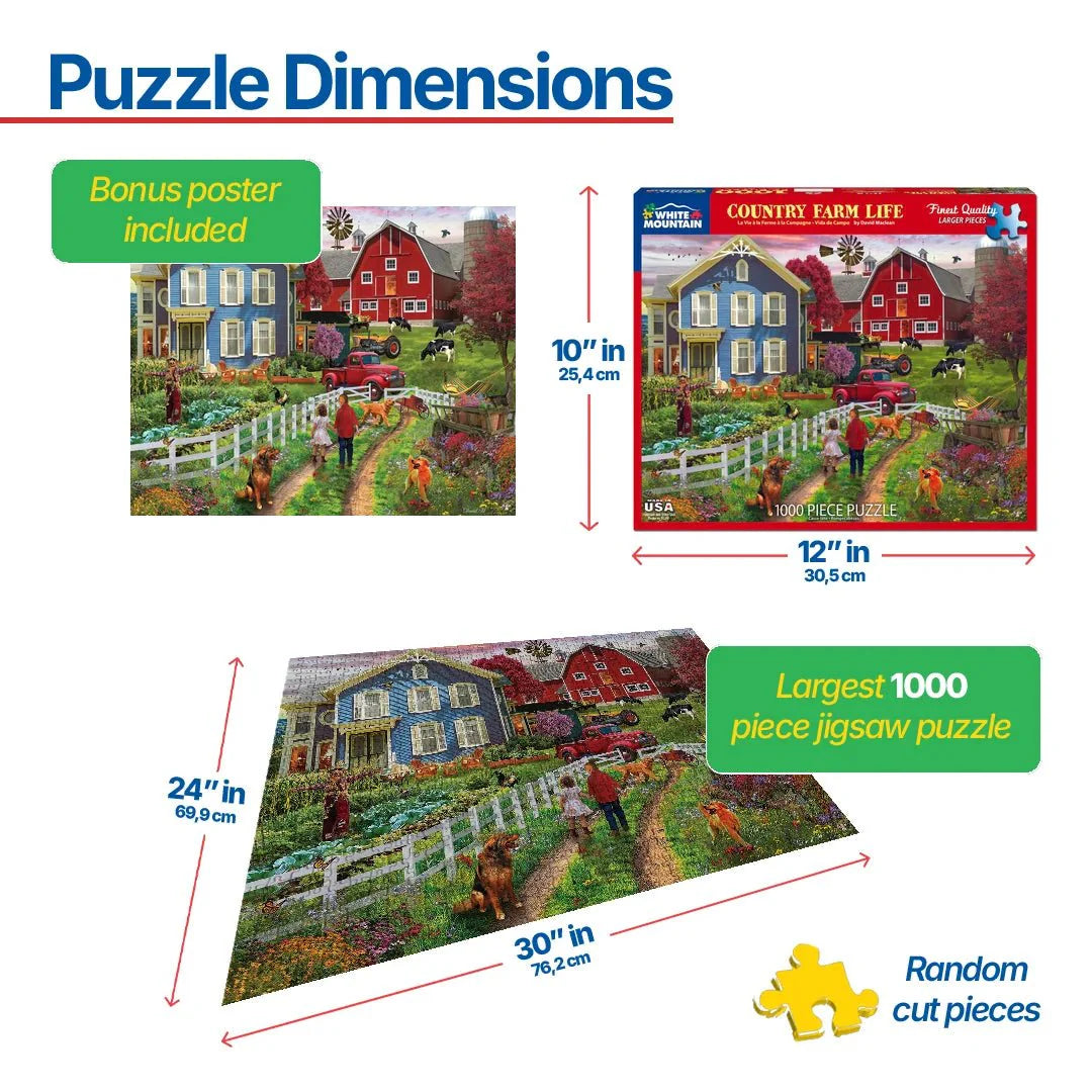 Country Farm Life (1744pz) - 1000 Piece Jigsaw Puzzle