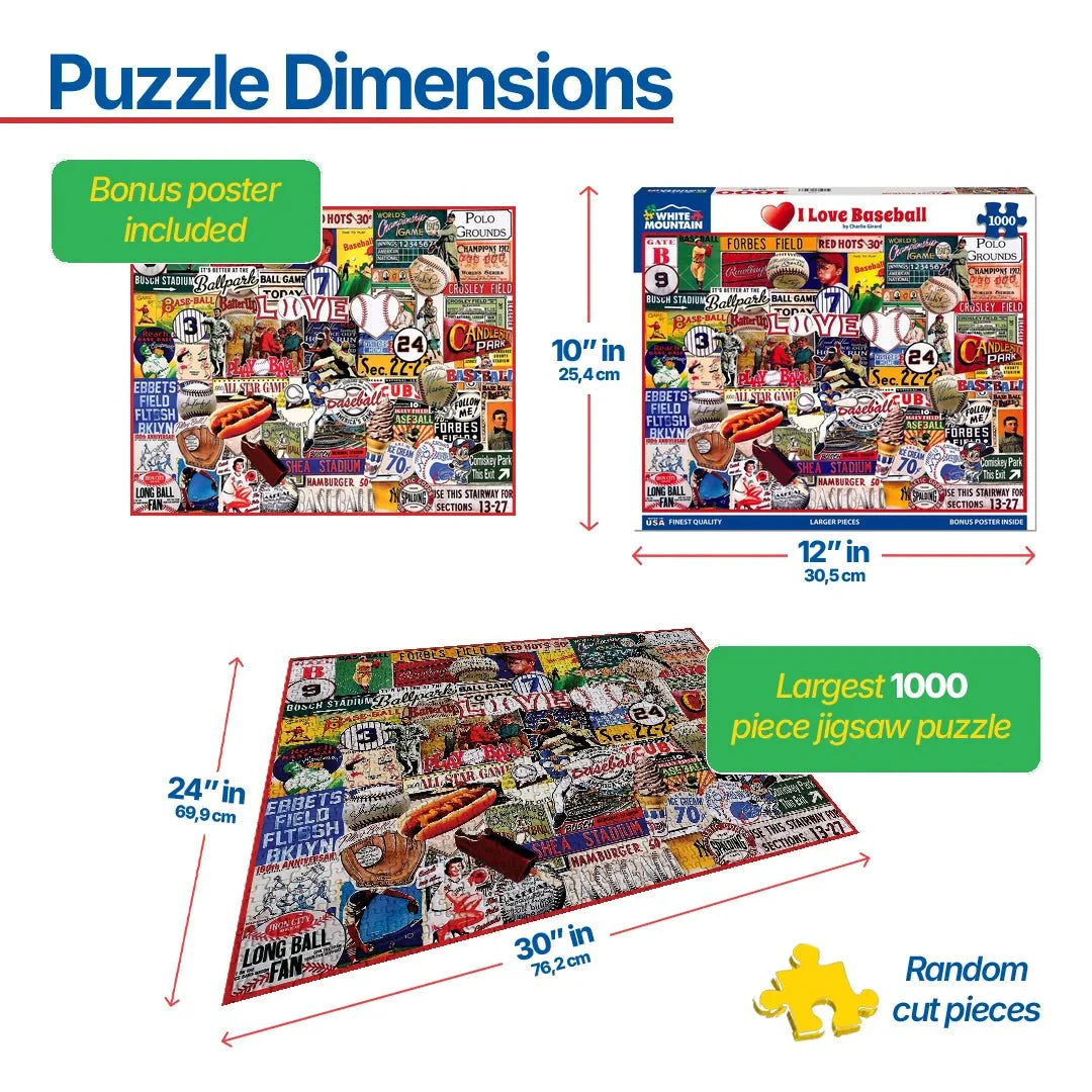 I Love Baseball (1748pz) - 1000 Piece Jigsaw Puzzle
