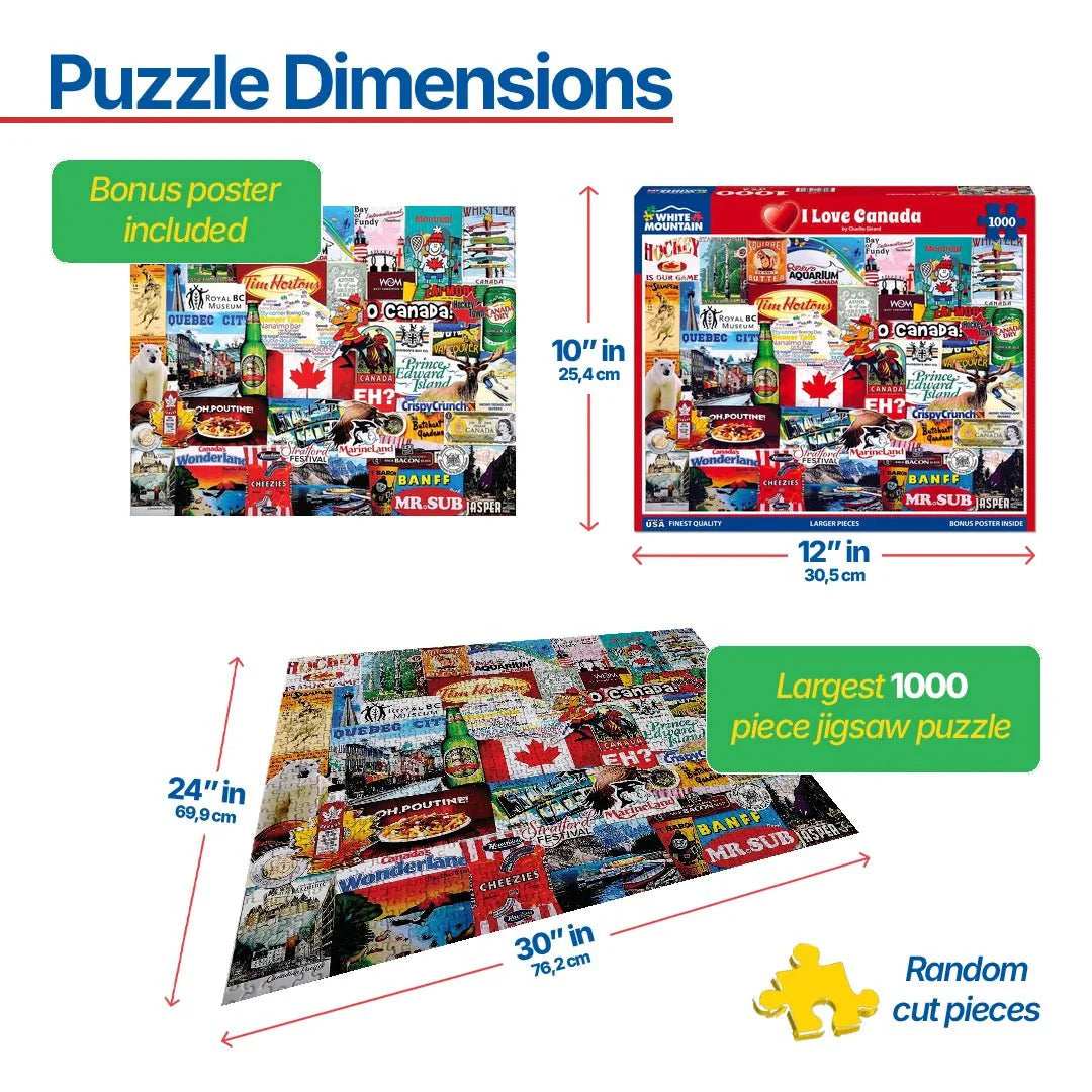 I Love Canada (1298pz) - 1000 Piece Jigsaw Puzzle