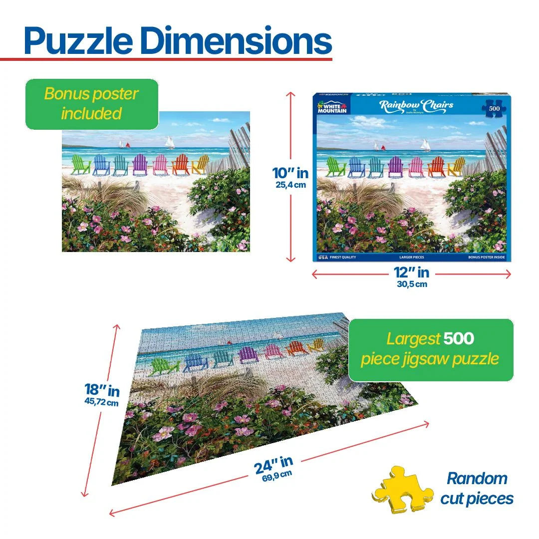 Rainbow Chairs (1838pz) - 500 Piece Jigsaw Puzzle