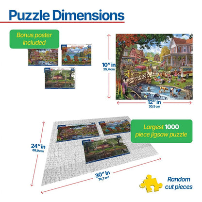 Set of 3: Country Retreats Bundle 1000 piece