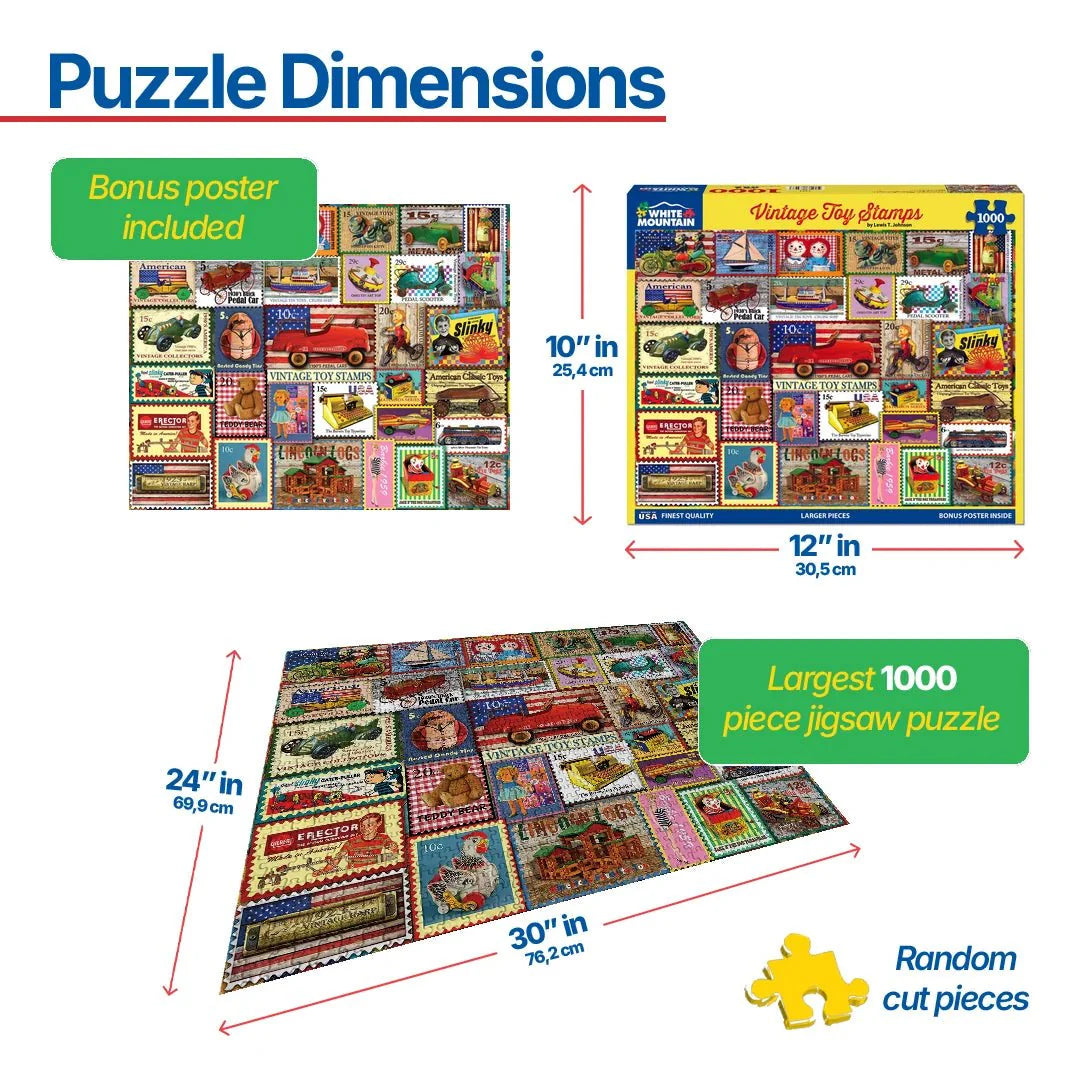 Vintage Toy Stamps (1971pz) - 1000 Piece Jigsaw Puzzle